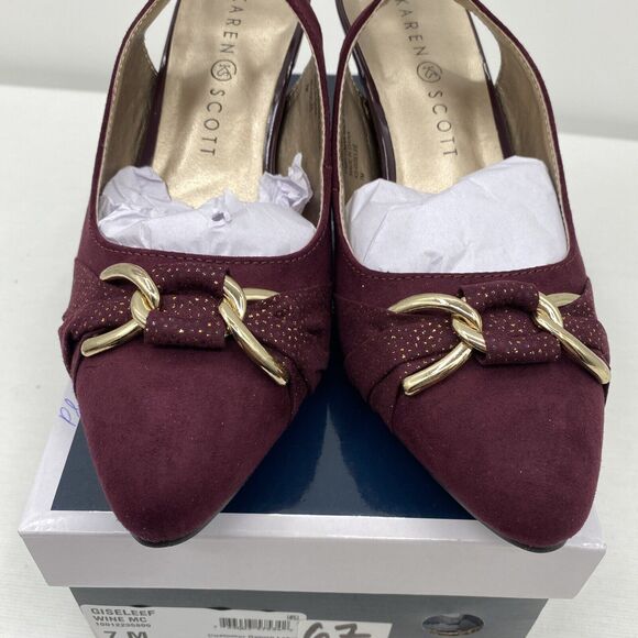 Karen Scott Giselee Slingback Pumps Wine Size 7M - Picture 3 of 9